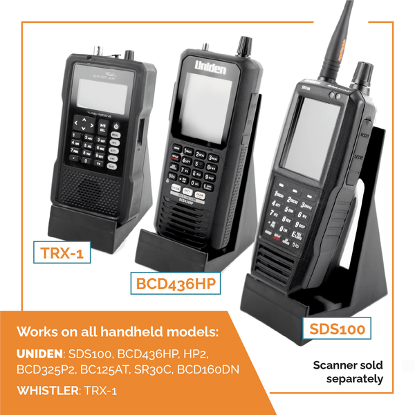 Desktop Stand for Handheld Police Scanner Radios | Uniden & Whistler